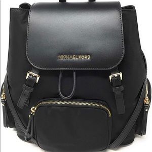 Michael Kors Abbey Lg Cargo Nylon Backpack Black